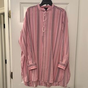 Ann Taylor Pink Striped Blouse Tunic
